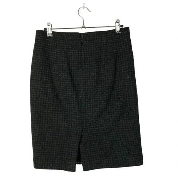 J. Crew The Pencil Skirt Charcoal Gray Houndstooth Knee Length Skirt 00 - Picture 2 of 3
